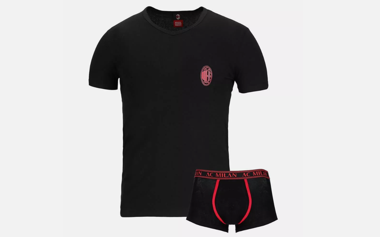 Completo intimo t-shirt + boxer junior Compatibile con Milan