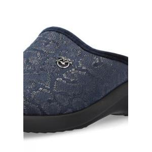 Pantofole donna laminate  blu