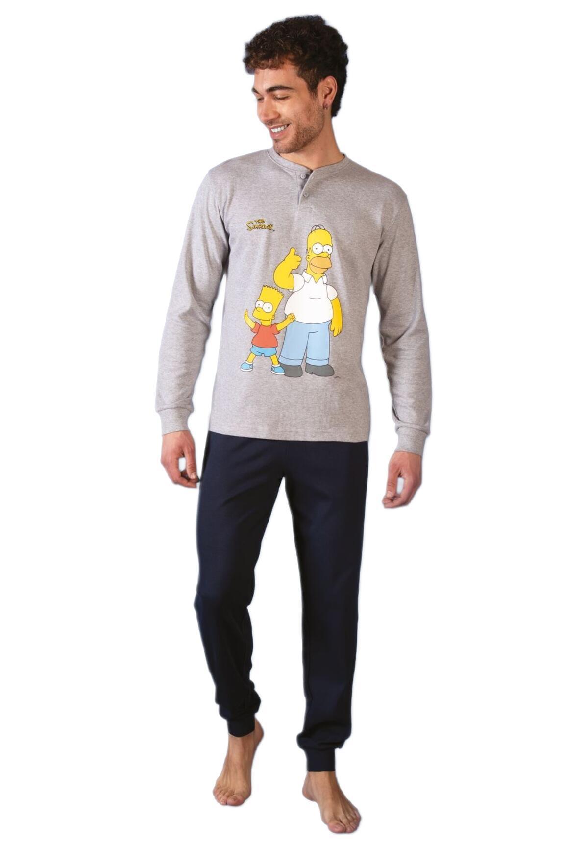 Pigiama in cotone interlock da uomo The Simpsons