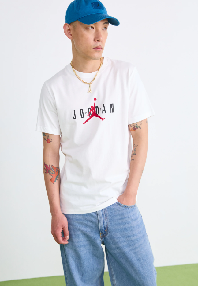 T-shirt in cotone da uomo Jordan bianco