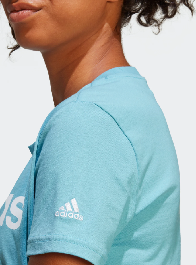 T-shirt in cotone donna Adidas celeste