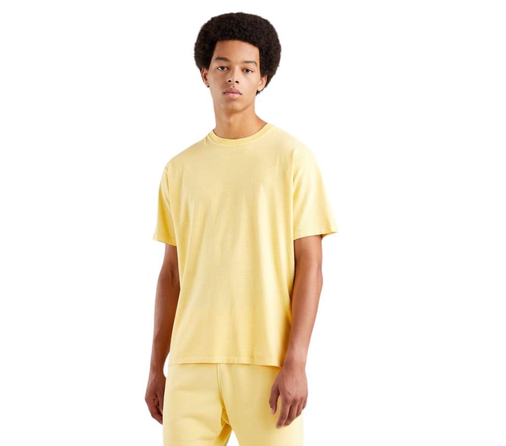 T-shirt mezza manica da uomo in cotone Levi's giallo