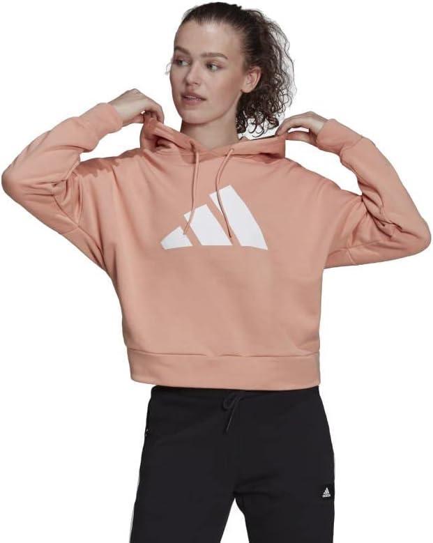 Felpa da donna con cappuccio Adidas rosa