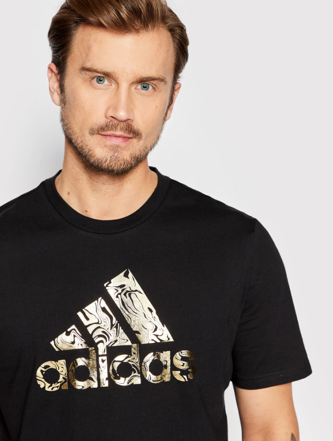 T-shirt mezza manica uomo Adidas logo oro