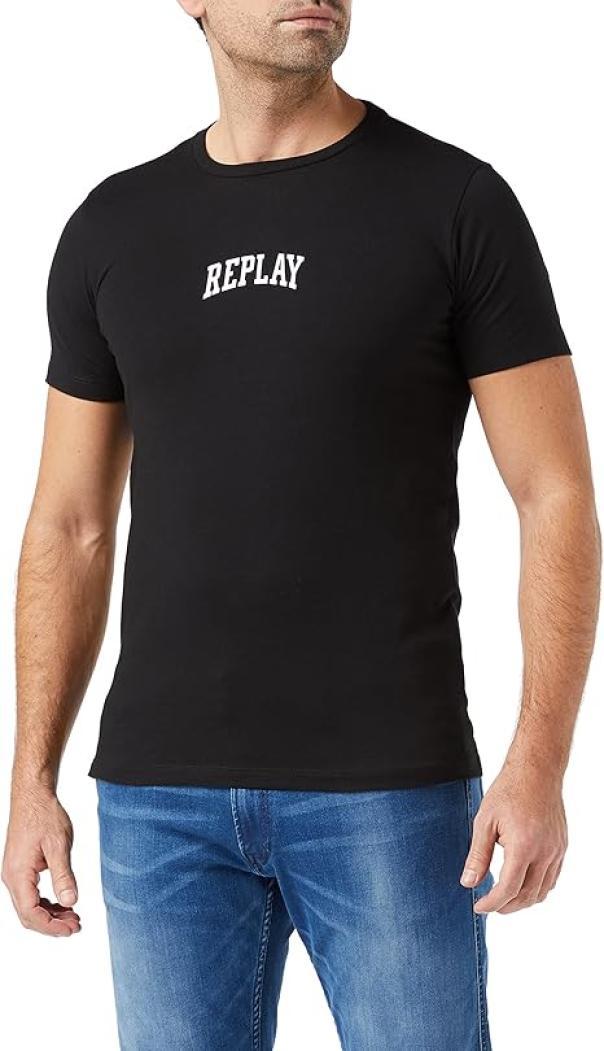 T-shirt mezza manica uomo Replay nero