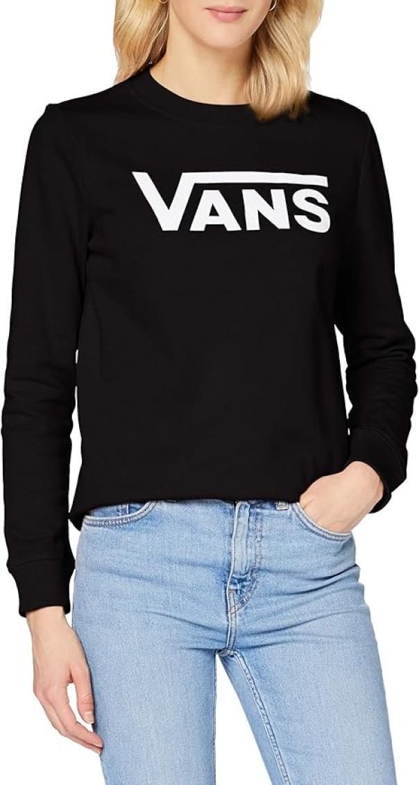 Felpa girocollo in cotone felpato Vans donna nero