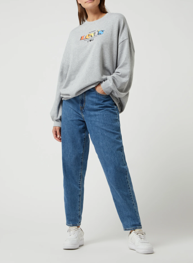 Felpa oversize in cotone jersey Levi's donna grigio