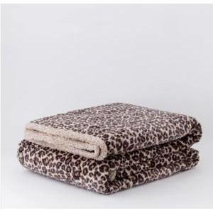 Plaid in pile agnellato  leopardato 200x220