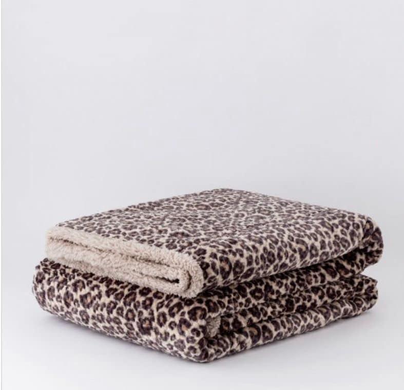 Plaid in pile agnellato Linea Oro leopardato 200x220