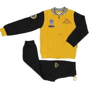 Tuta garzata full zip bambino logo spugna giallo