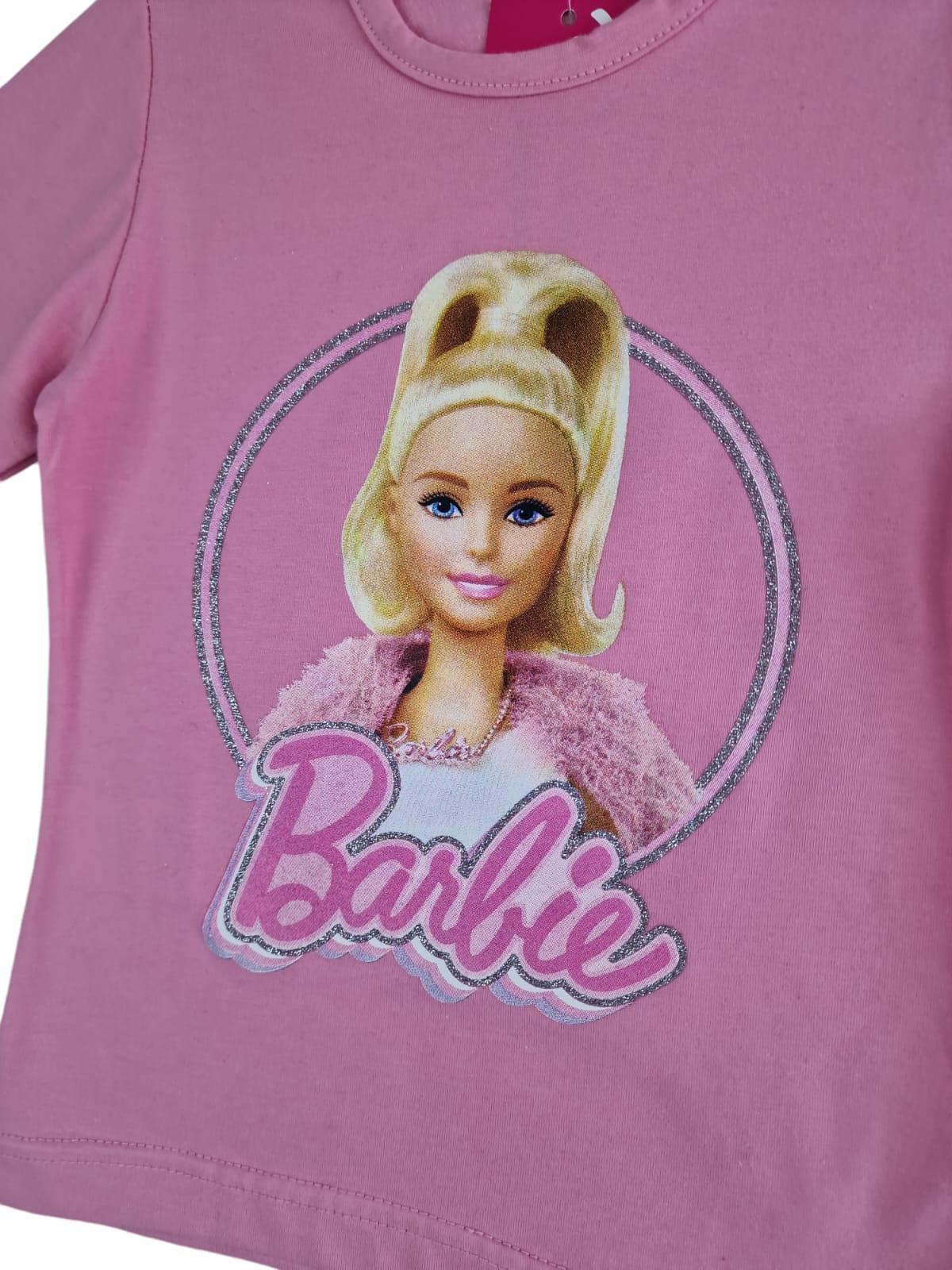 Maglia manica lunga in cotone interlock Barbie da bambina