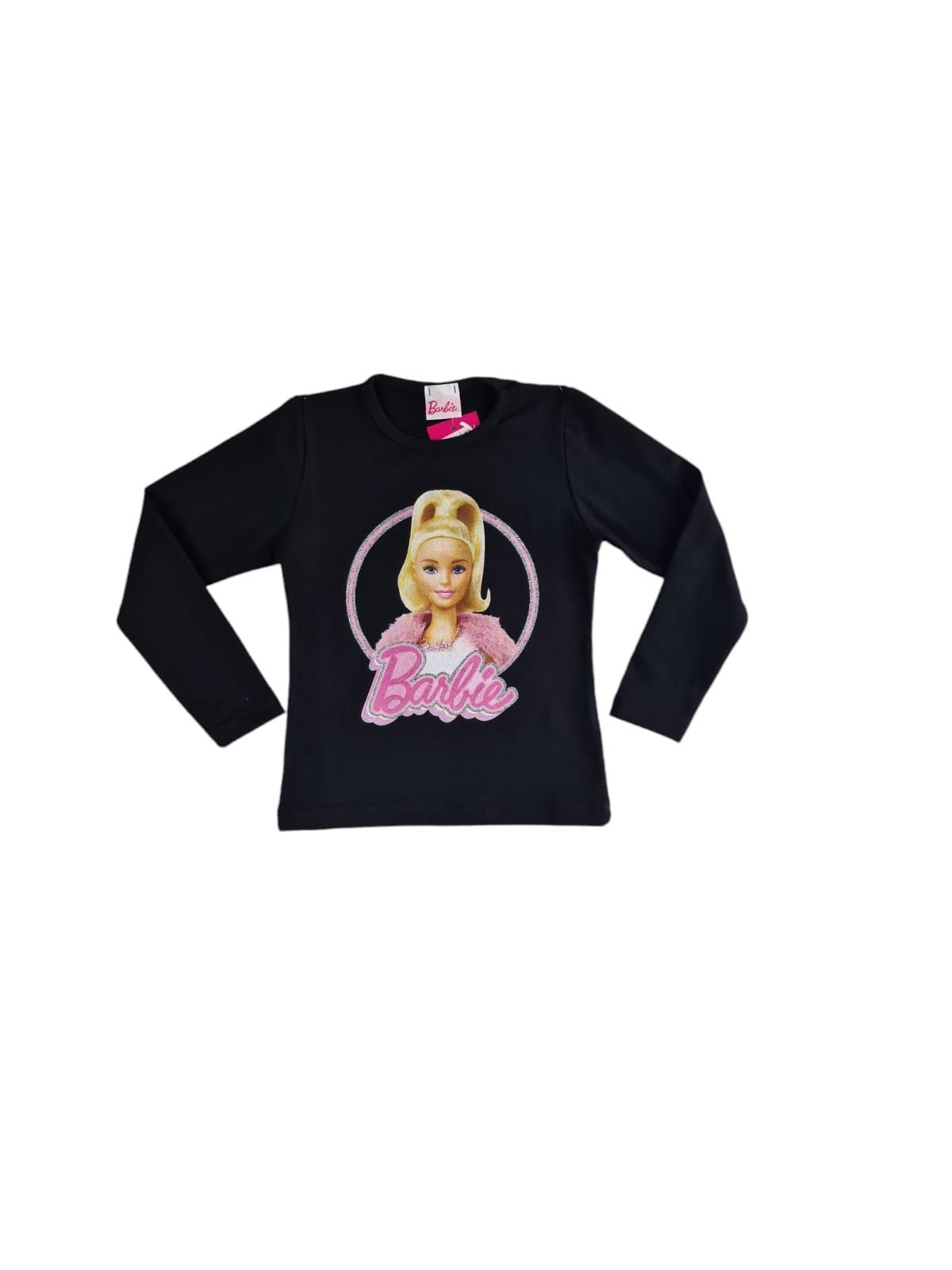 Maglia manica lunga in cotone interlock Barbie da bambina