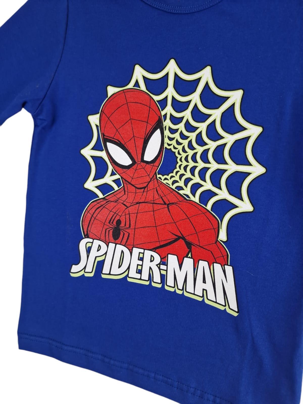 Maglia manica lunga in cotone interlock Spiderman da bambino