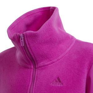 Felpa mezza zip in pile  junior fucsia