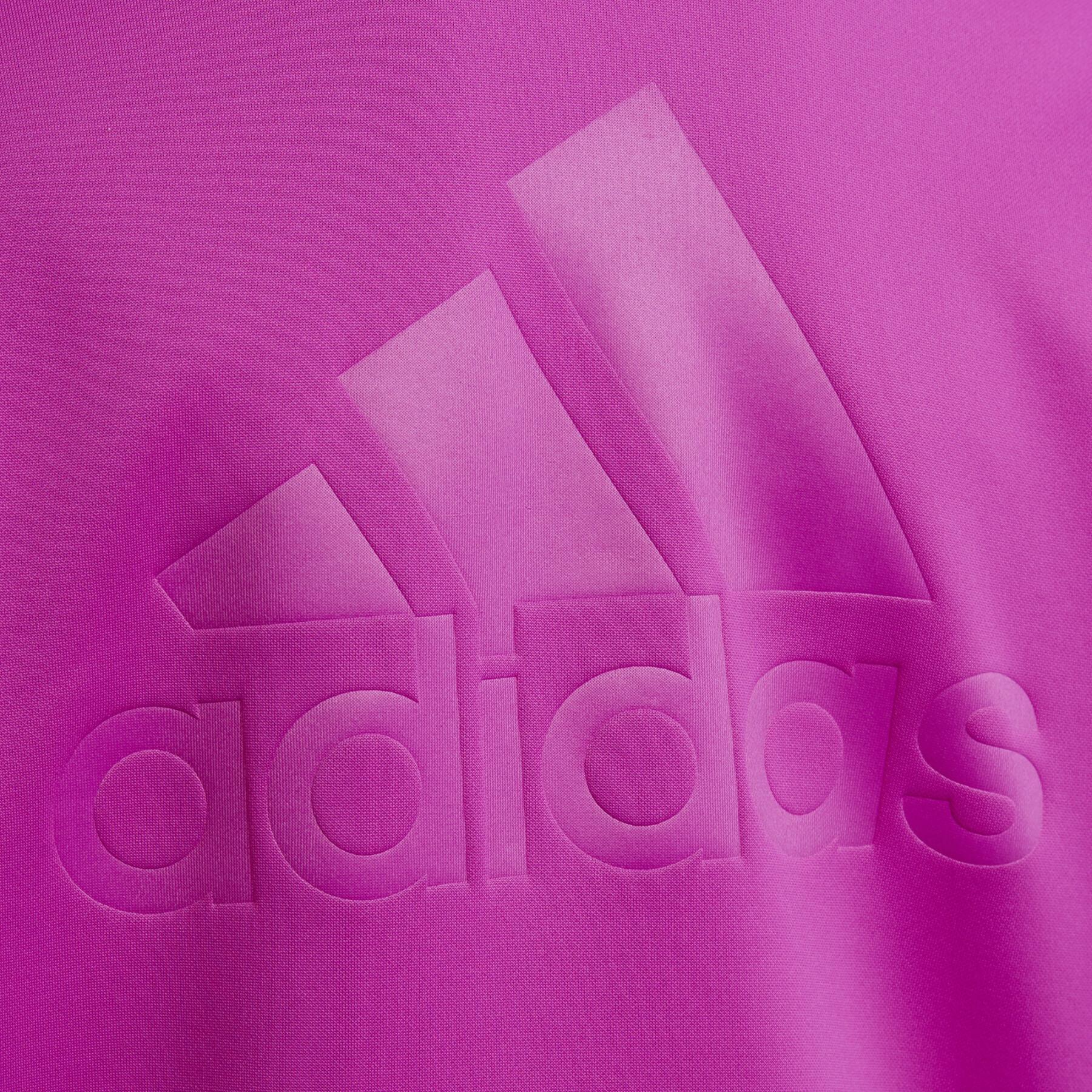 Felpa mezza zip in pile Adidas junior fucsia