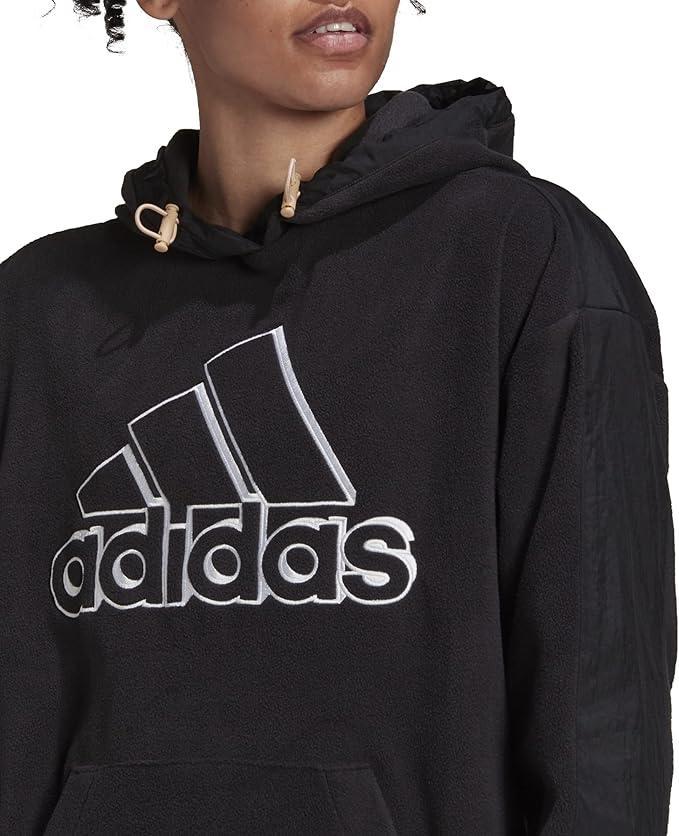 Felpa in pile Adidas da donna nero