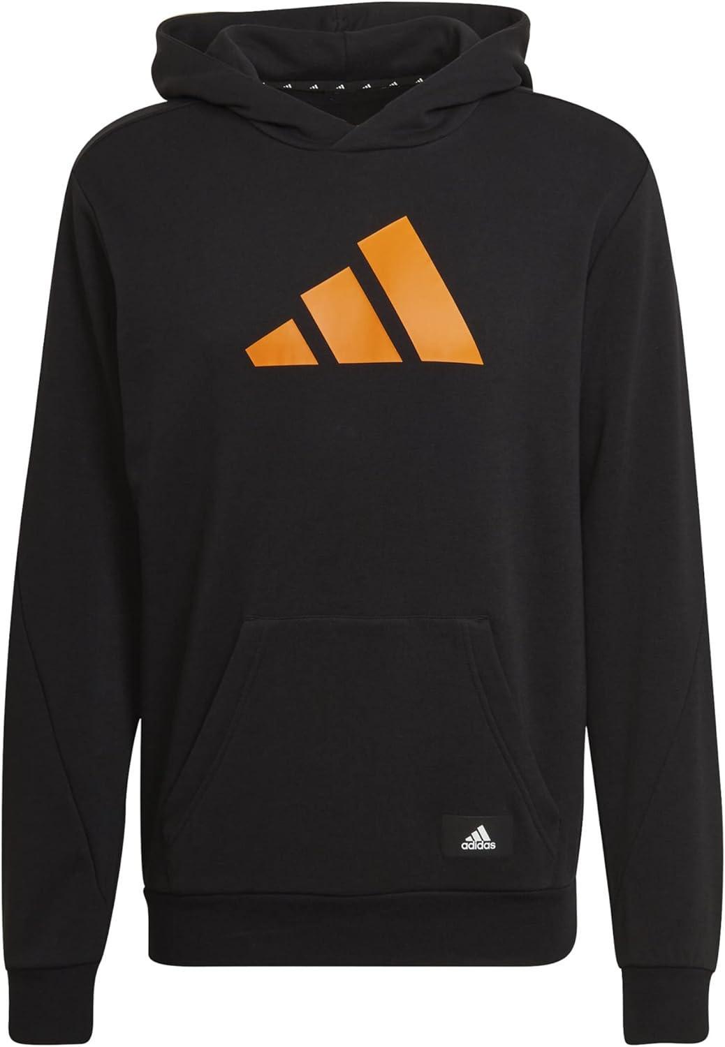 Felpa con cappuccio in cotone garzato da uomo Adidas