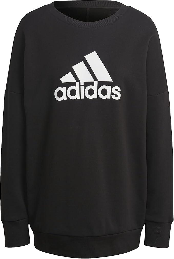 Felpa girocollo in cotone garzato da donna Adidas