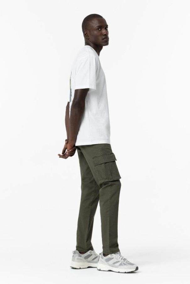 Pantalone cargo uomo verde Verde 