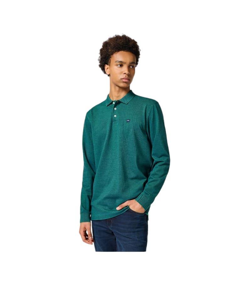 Polo manica lunga da uomo Wrangler verde