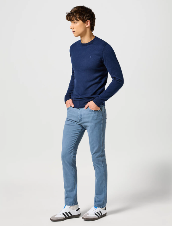 Maglioncino girocollo Wrangler blu da uomo