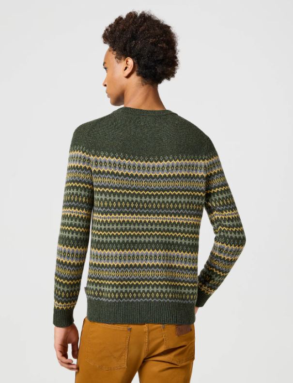 Maglione uomo in misto lana Wrangler verde