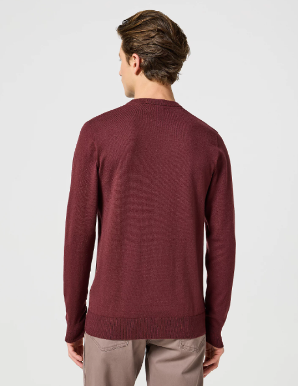 Maglioncino girocollo Wrangler bordeaux da uomo