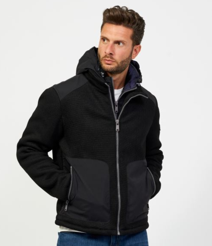 Giubbotto corto in softshell uomo Yes Zee nero