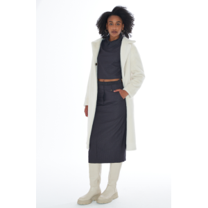 Cappotto lungo donna modello teddy reversibile  bianco