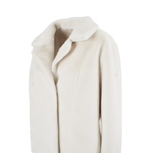 Cappotto lungo donna modello teddy reversibile  bianco