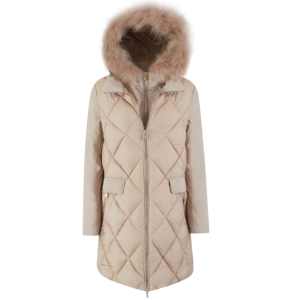 Piumino  donna con cappuccio beige