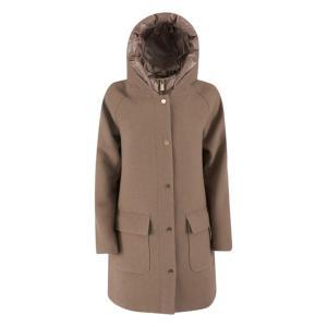 Cappotto in misto lana donna con interno trapuntato  marrone