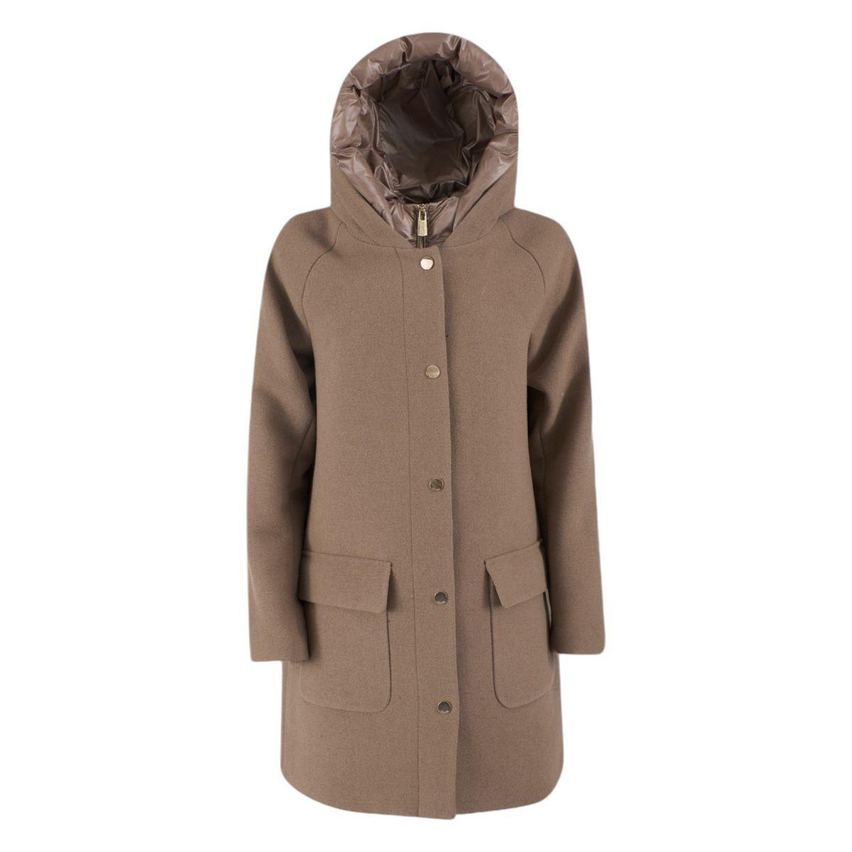 Cappotto in misto lana donna con interno trapuntato Yes Zee marrone