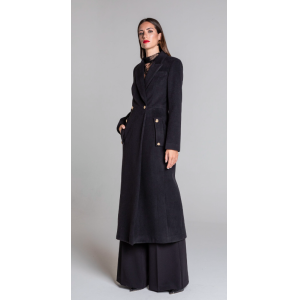 Cappotto donna con bottoni tasche  nero