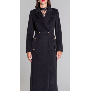 Cappotto donna con bottoni tasche  nero