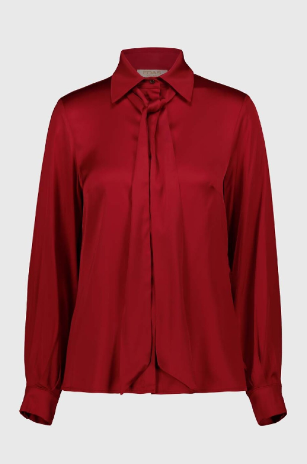 edas casacca camicia con fiocco viscosa rosso - foto 1