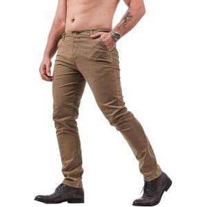 Chinos microfantasia elast slim  ocra