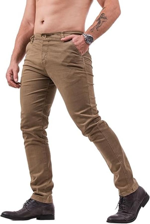 j.sette chinos microfantasia elast slim  ocra - foto 1