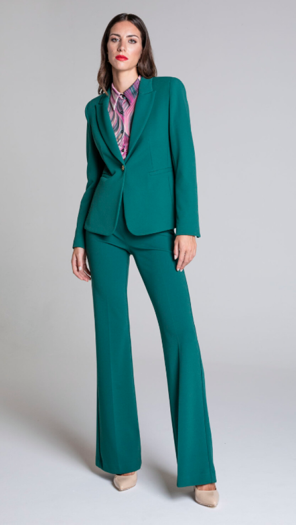 edas tailleur donna pantalone zampa verde - foto 1