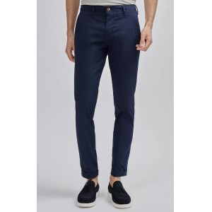 Pantalone chinos elasticizzato capri operato blu