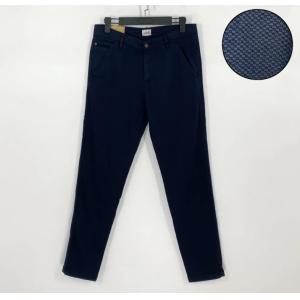 Pantalone chinos elasticizzato capri operato blu