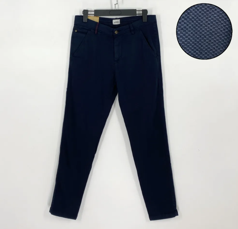 orso.bruno pantalone chinos elasticizzato capri operato blu - foto 2