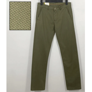 Chinos elasticizzato operato slim verde militare