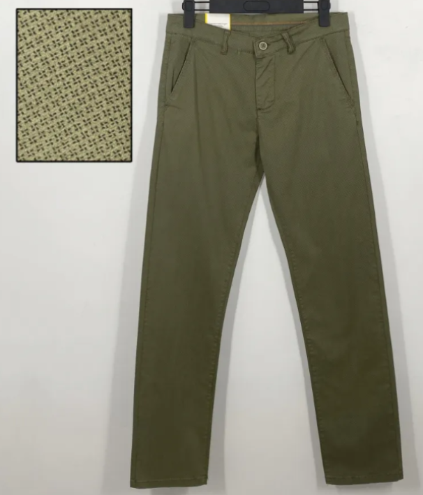 gz9 chinos elasticizzato operato slim verde militare - foto 2