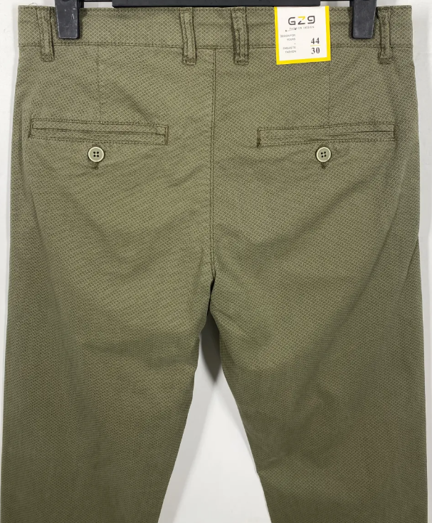 gz9 chinos elasticizzato operato slim verde militare - foto 3