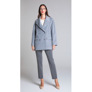 Cappotto doppiopetto donna grigio