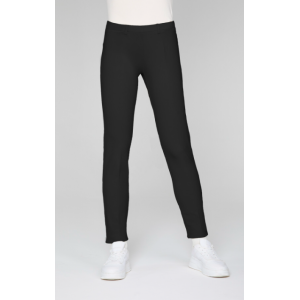 Pantalone dritto capri tessuto spigato nero