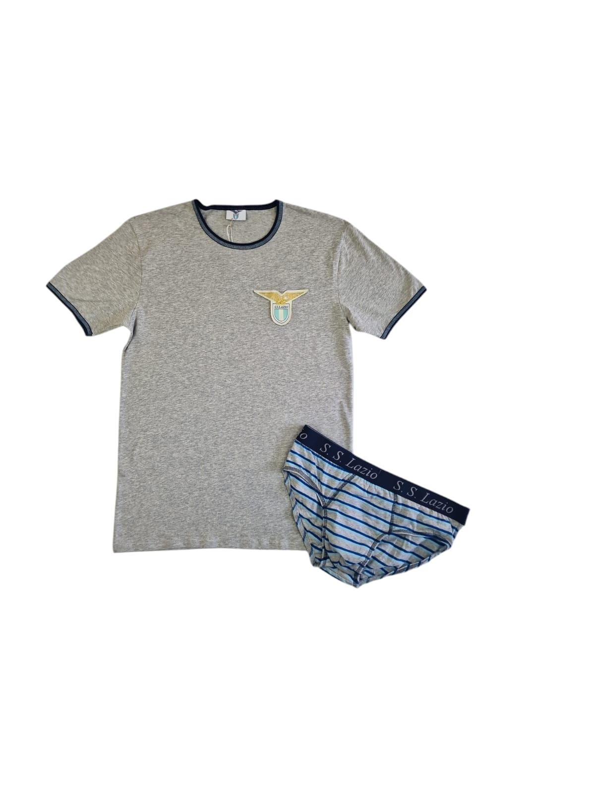 Completo intimo uomo t-shirt e slip compatibile con Lazio