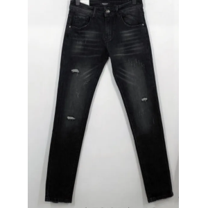 Jeans uomo strappato slim nero