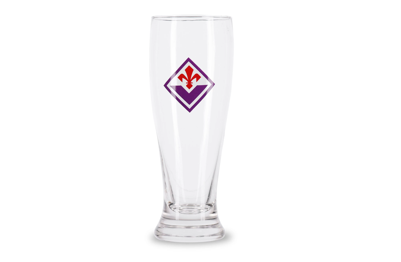 Bicchiere birra in vetro compatibile con Fiorentina Calcio